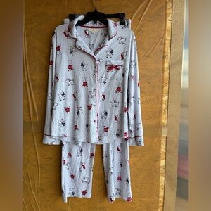 Laura Ashley Pajama Set West Highland Dog Scottie Christmas Westie Size Medium